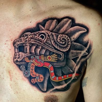 Read more about the article Illustrative Quetzalcoatl (the Feathered Serpent) Tattoo by Goethe Silva — Los Angeles, CA