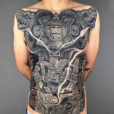 Read more about the article Blackwork Sacrifice Scene Tattoo by Goethe Silva — Los Angeles, CA