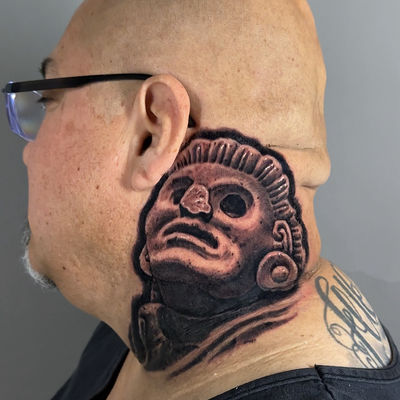Read more about the article Blackwork Xochipilli (Deity of Flowers) Tattoo by Goethe Silva — Los Angeles, CA