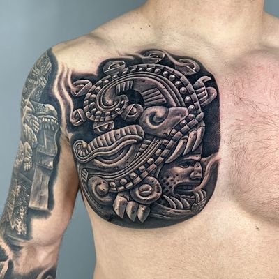 Read more about the article Blackwork Xiuhcoatl (Fire Serpent) Tattoo by Goethe Silva — Los Angeles, CA