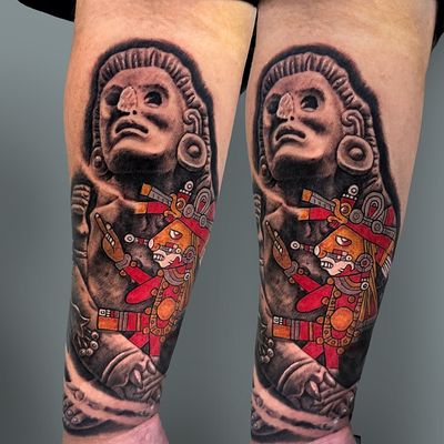 Read more about the article Neo-Traditional Xochipilli with color codex Tattoo by Goethe Silva — Los Angeles, CA