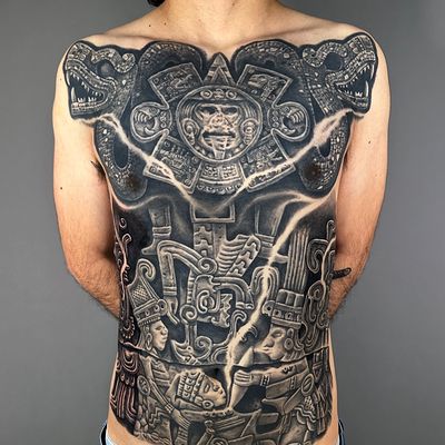 Read more about the article Blackwork Sacrifice theme Tattoo by Goethe Silva — Los Angeles, CA